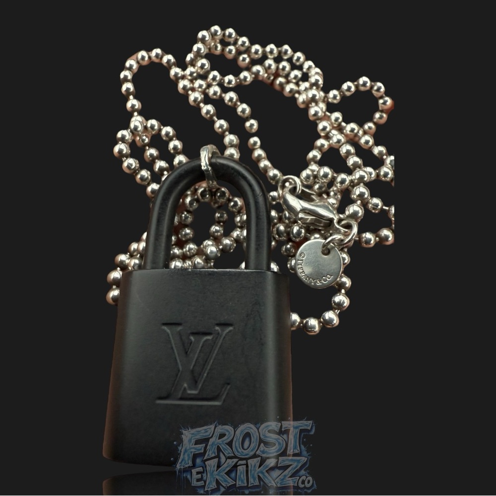 Louis Vuitton Black Lock W/ Tiffany & Co Beaded Sterling Silver Necklace -Worn